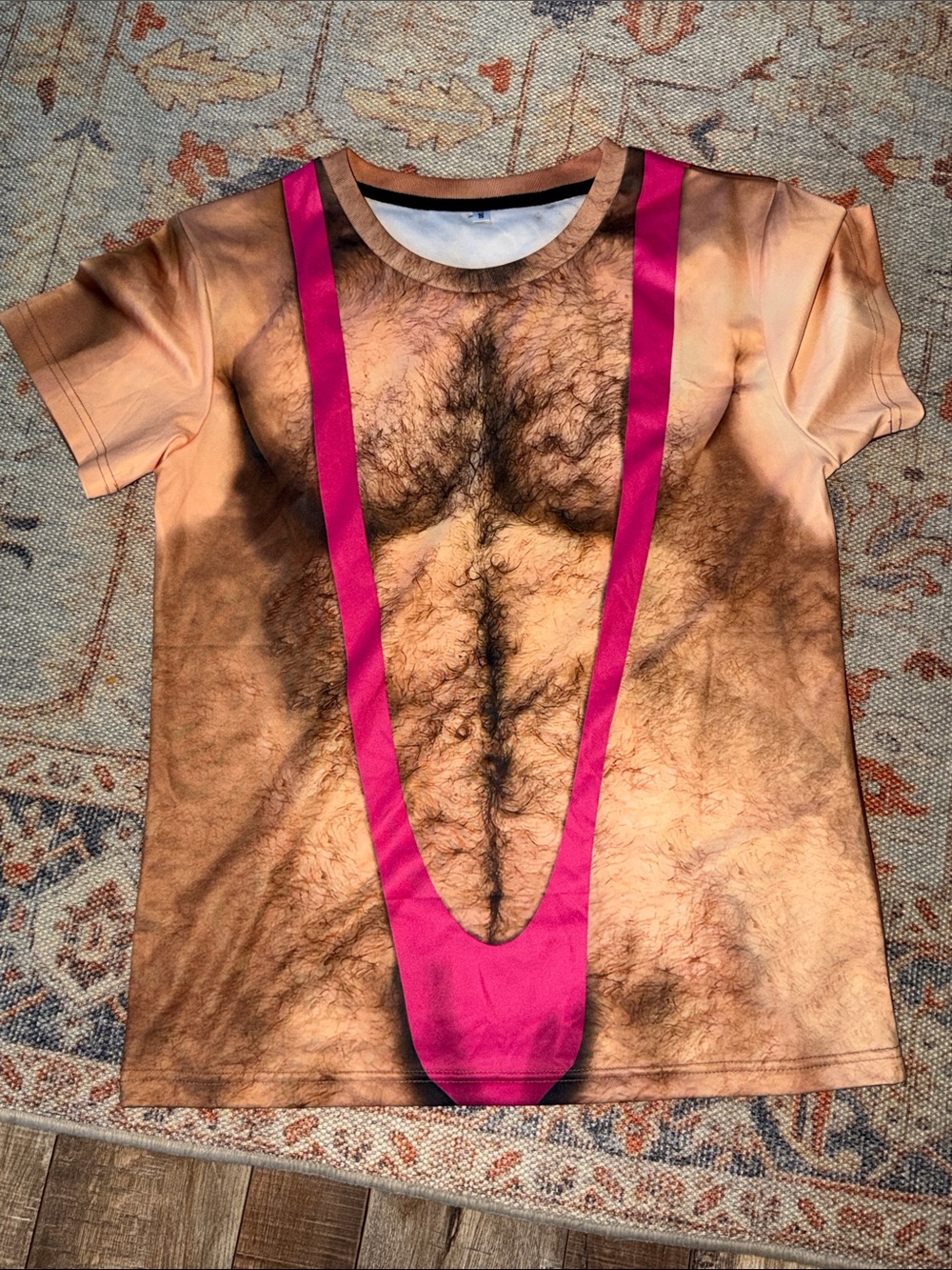 Amazon Novelty Pink Faux-Chest Graphic Tee